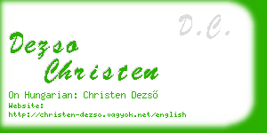 dezso christen business card